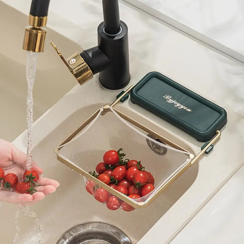 Foldable Kitchen Sink Strainer Rack – Corner Drain Basket