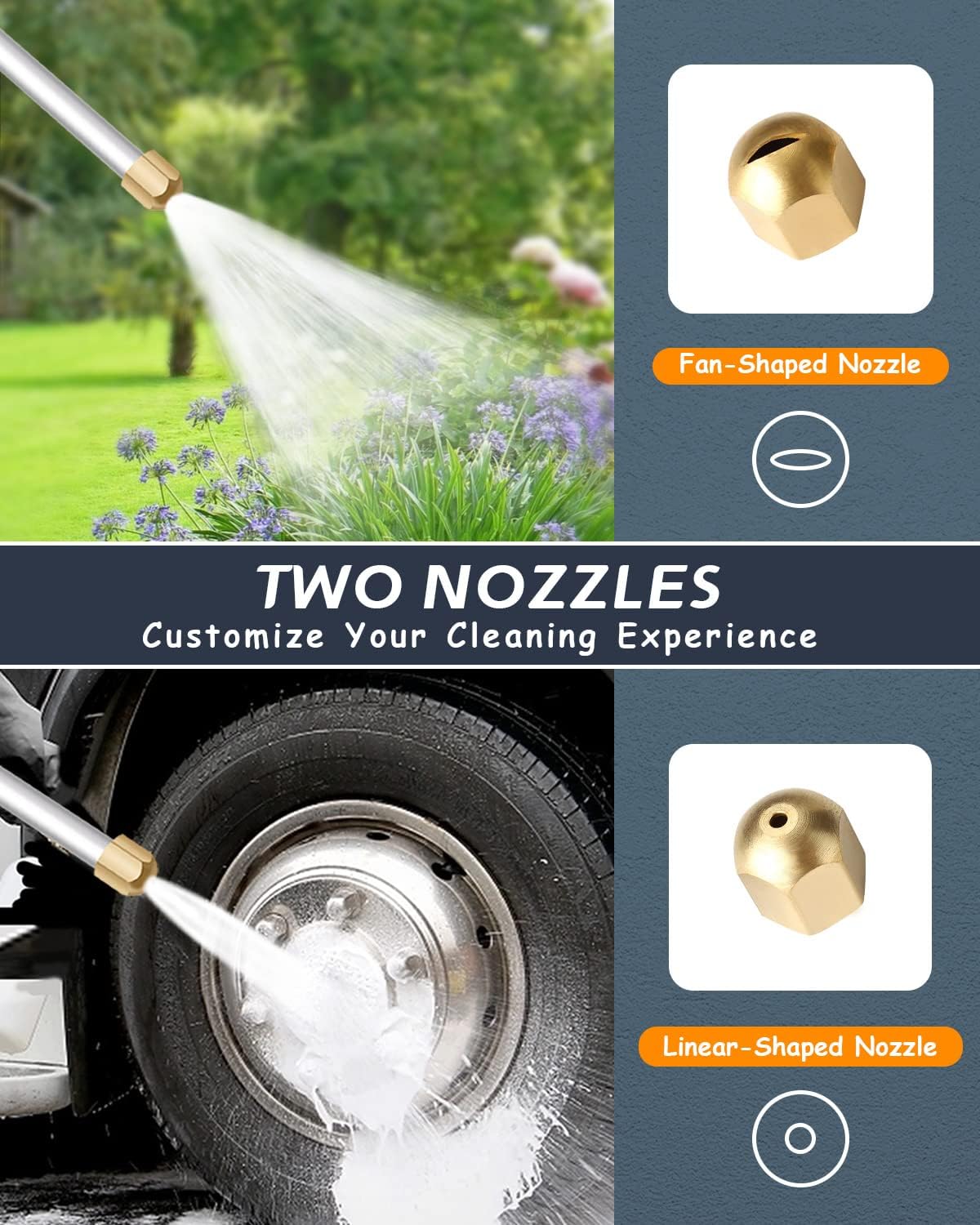 High-Pressure Water Spray Gun with Hose and Adjustable Nozzle for Car and Garden Cleaning