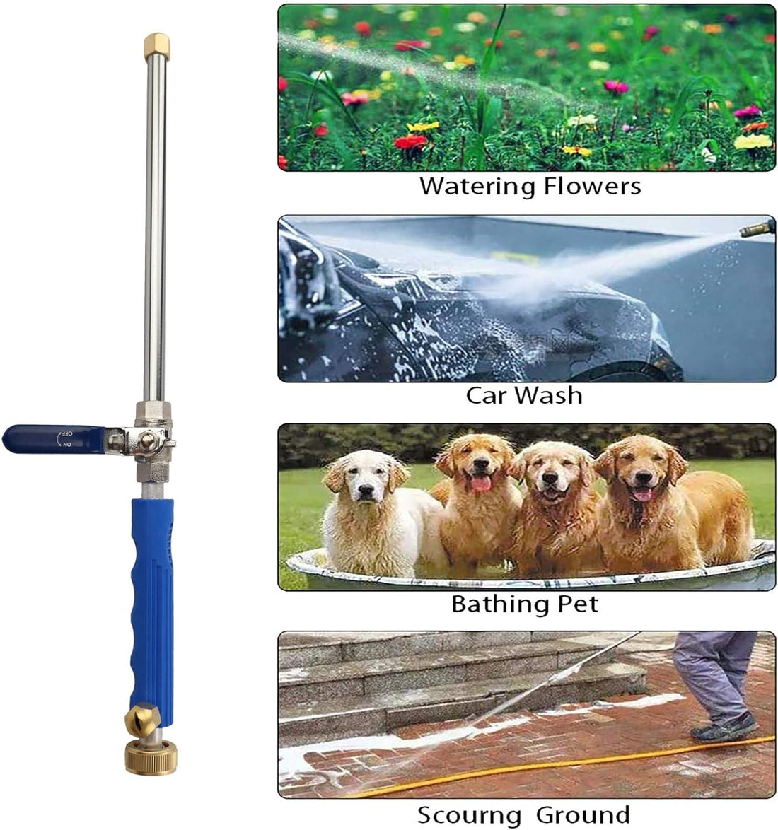 High-Pressure Water Spray Gun with Hose and Adjustable Nozzle for Car and Garden Cleaning