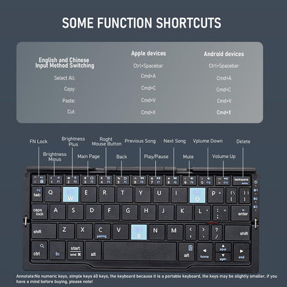 Portable Foldable Bluetooth Keyboard with Magnetic Stand