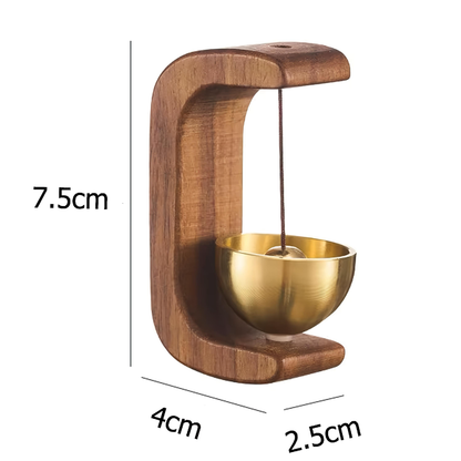 Wooden Wind Bell – Magnetic Copper Chime for Entryway or Car