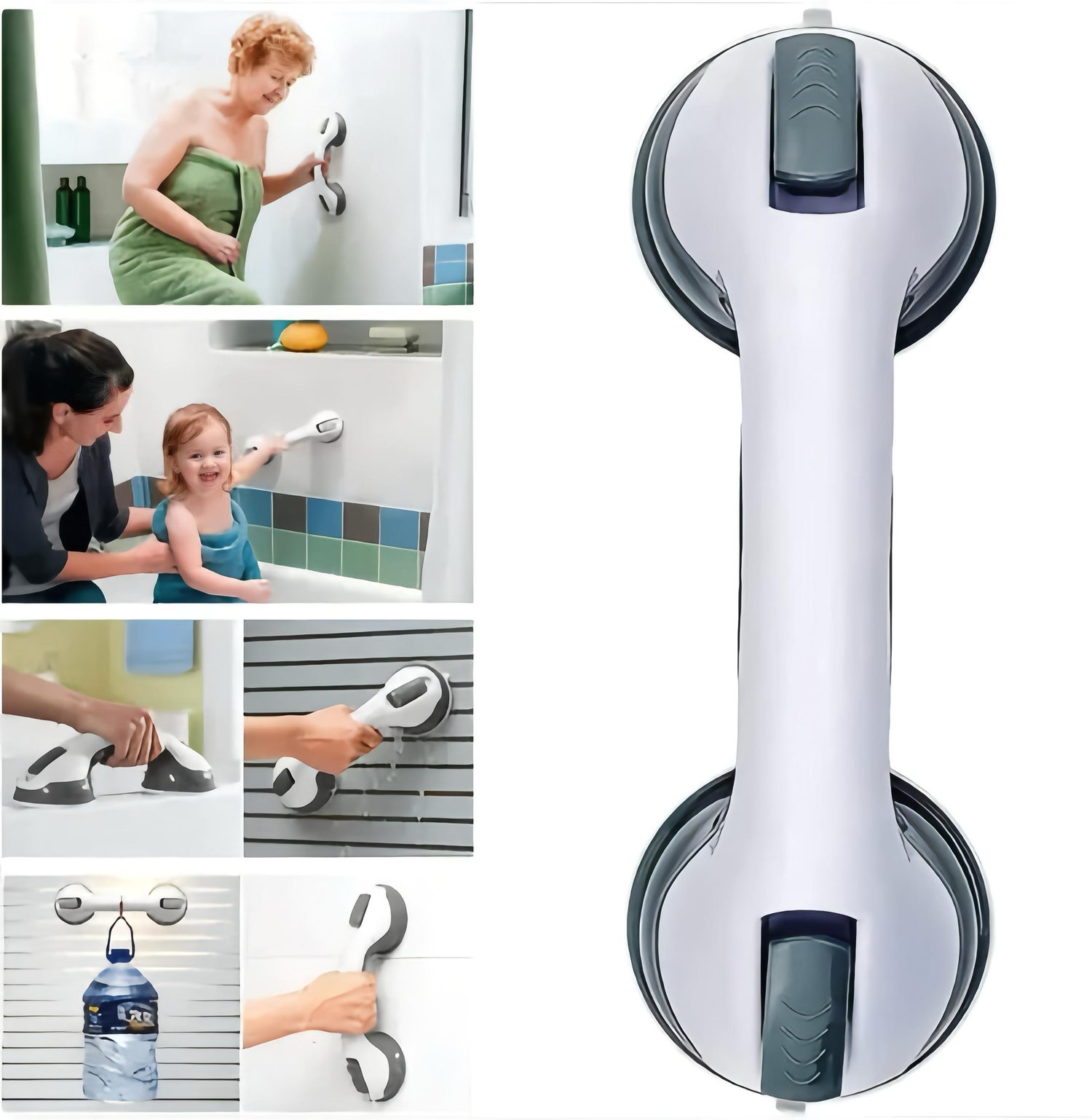 Ultra Grip Suction Shower Handle Grab Bar for Bathroom Safety Support