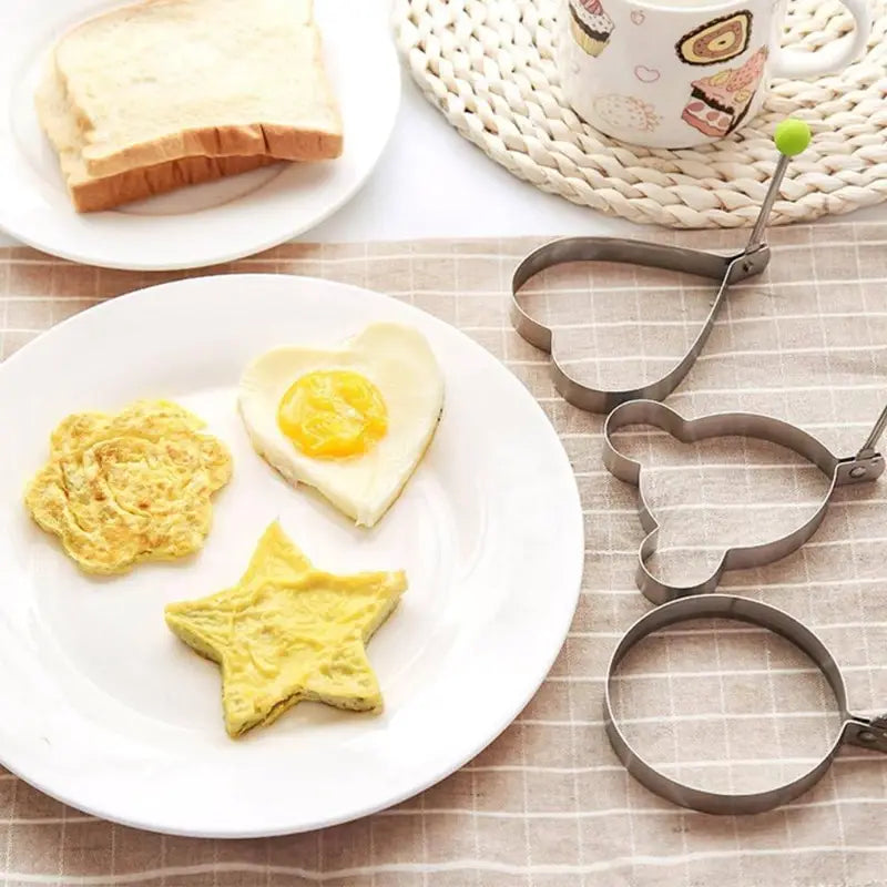 5 Styles Stainless Steel Fried Egg Mold - DIY Breakfast Pancake Shaper