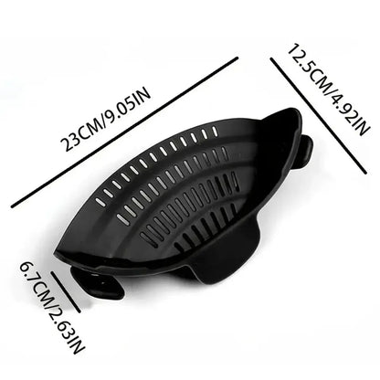 Universal Adjustable Silicone Clip-On Strainer for Pots, Pans, and Bowls