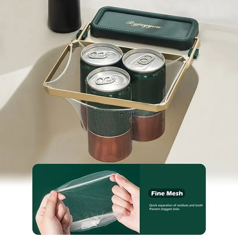 Foldable Kitchen Sink Strainer Rack – Corner Drain Basket