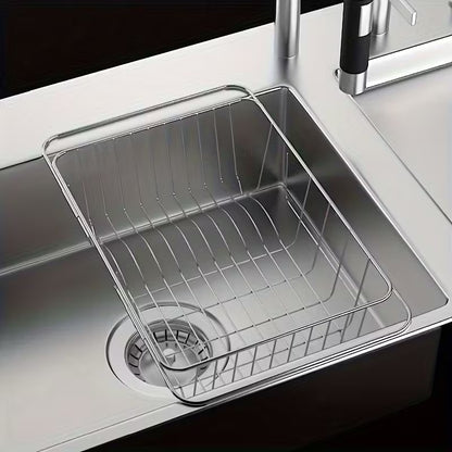 Telescopic Stainless Steel Over-the-Sink Dish Drying Rack – Expandable In-Sink Dish Drainer | Rustproof, Space-Saving &amp; Multi-Purpose
